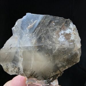 Zagi Mountain Rutilated Quartz Crystal, 83g Tabular Black Rutile Specimen, Pakistan Mineral Gwindel Quartz