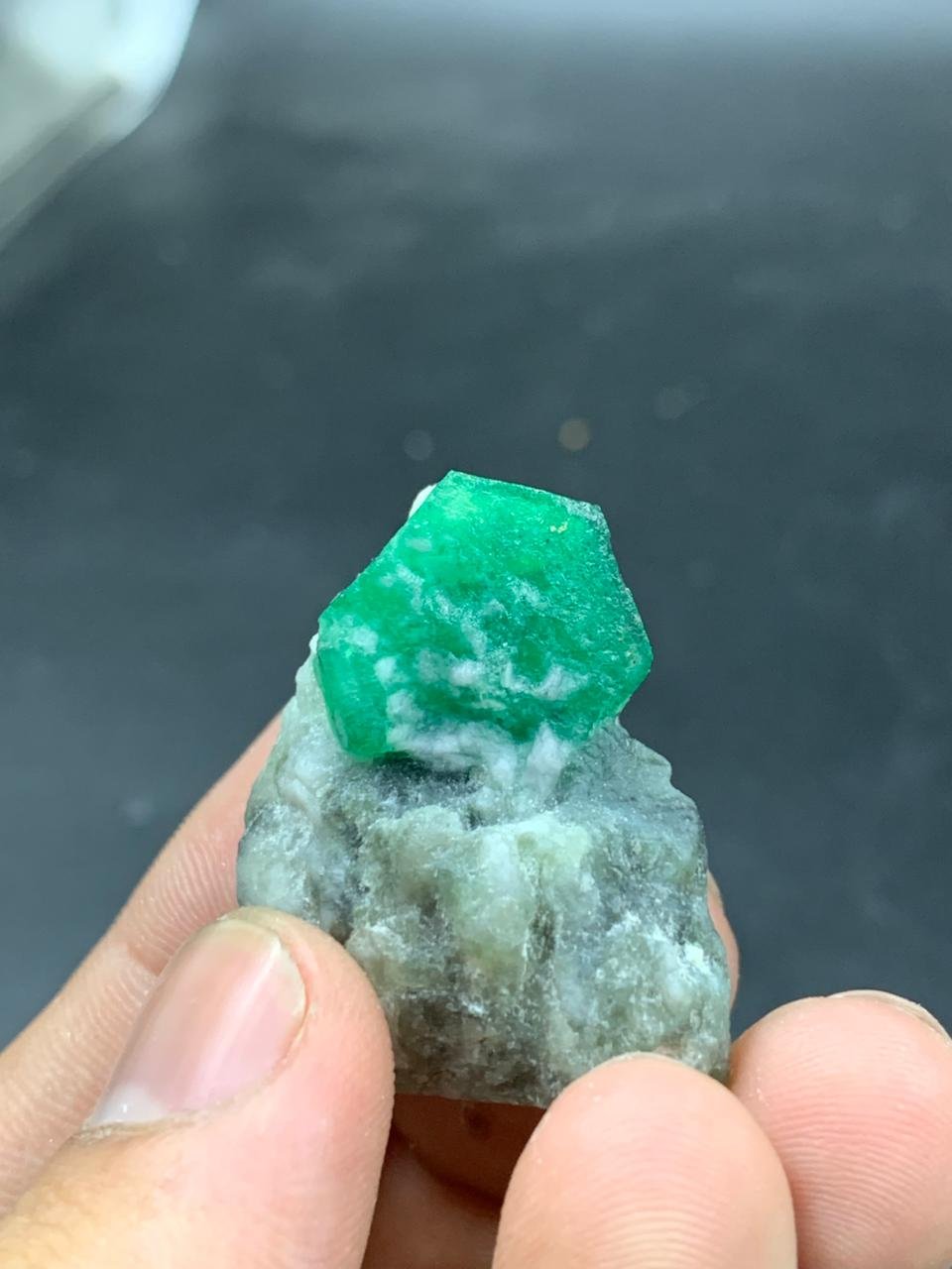 Natural Swat Emerald on Mother Rock | 21.09g Specimen Crystal | Raw Green Emerald - Image 8