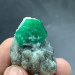 Natural Swat Emerald on Mother Rock | 21.09g Specimen Crystal | Raw Green Emerald