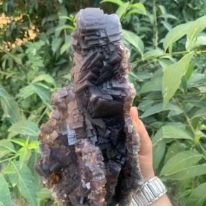 Majestic Dark Cubic Fluorite Cluster