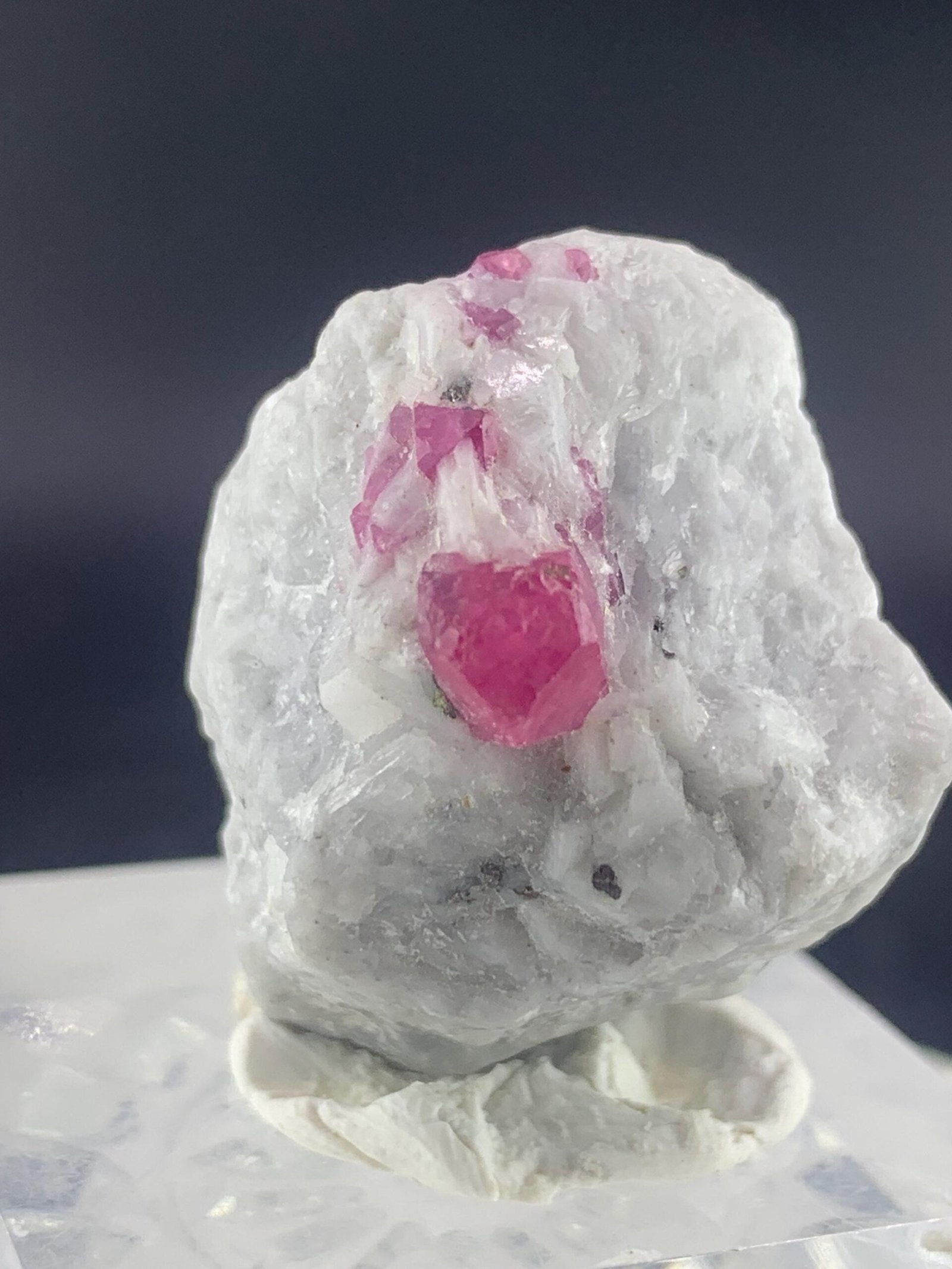 Vivid Pink Ruby Crystals in White Matrix - Image 3