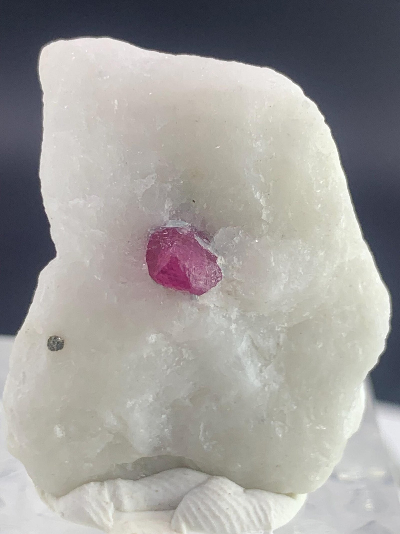 Vivid Pink Ruby Crystals in White Matrix