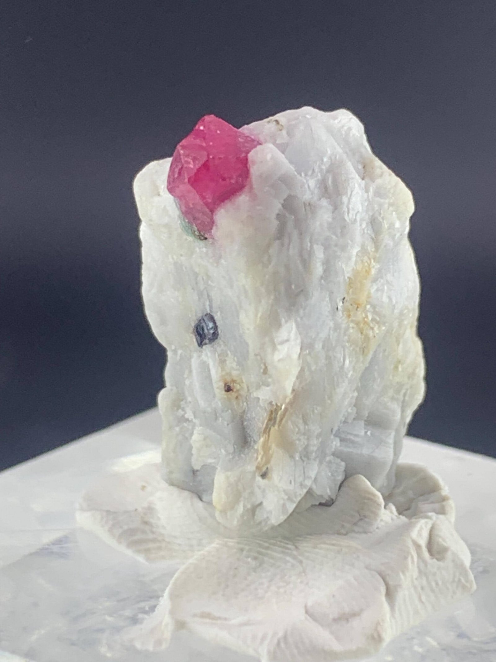 Pink Ruby Crystals in White Matrix
