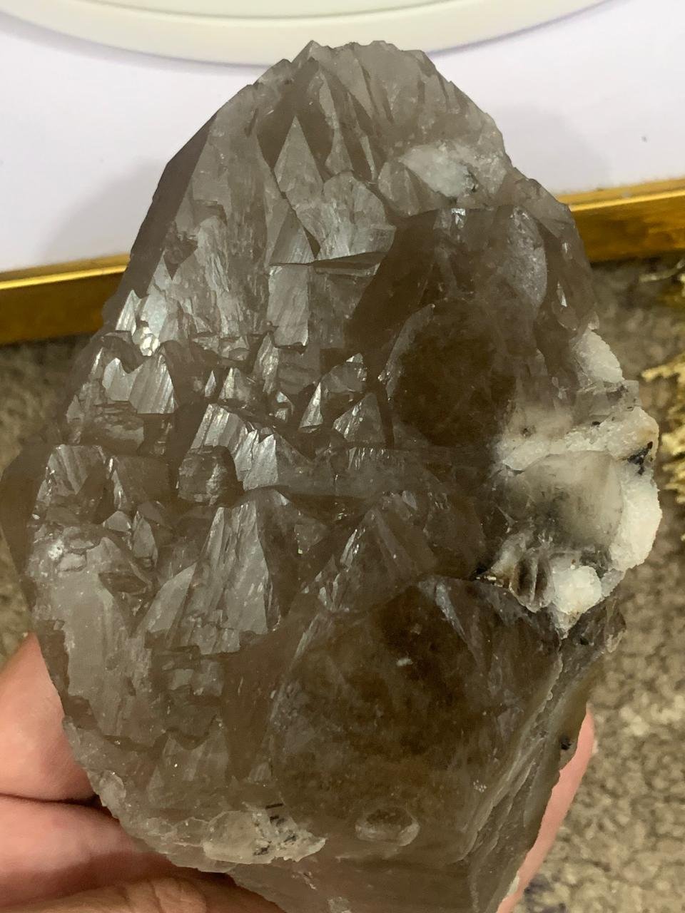 Afghanistan Smoky Window Quartz Cluster 536g | High Luster Natural Crystal Specimen | 126 x 82 x 50 mm - Image 2