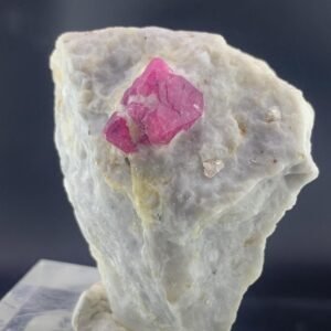 Pink Sapphire (Ruby) Crystal in White Matrix Mineral Specimen