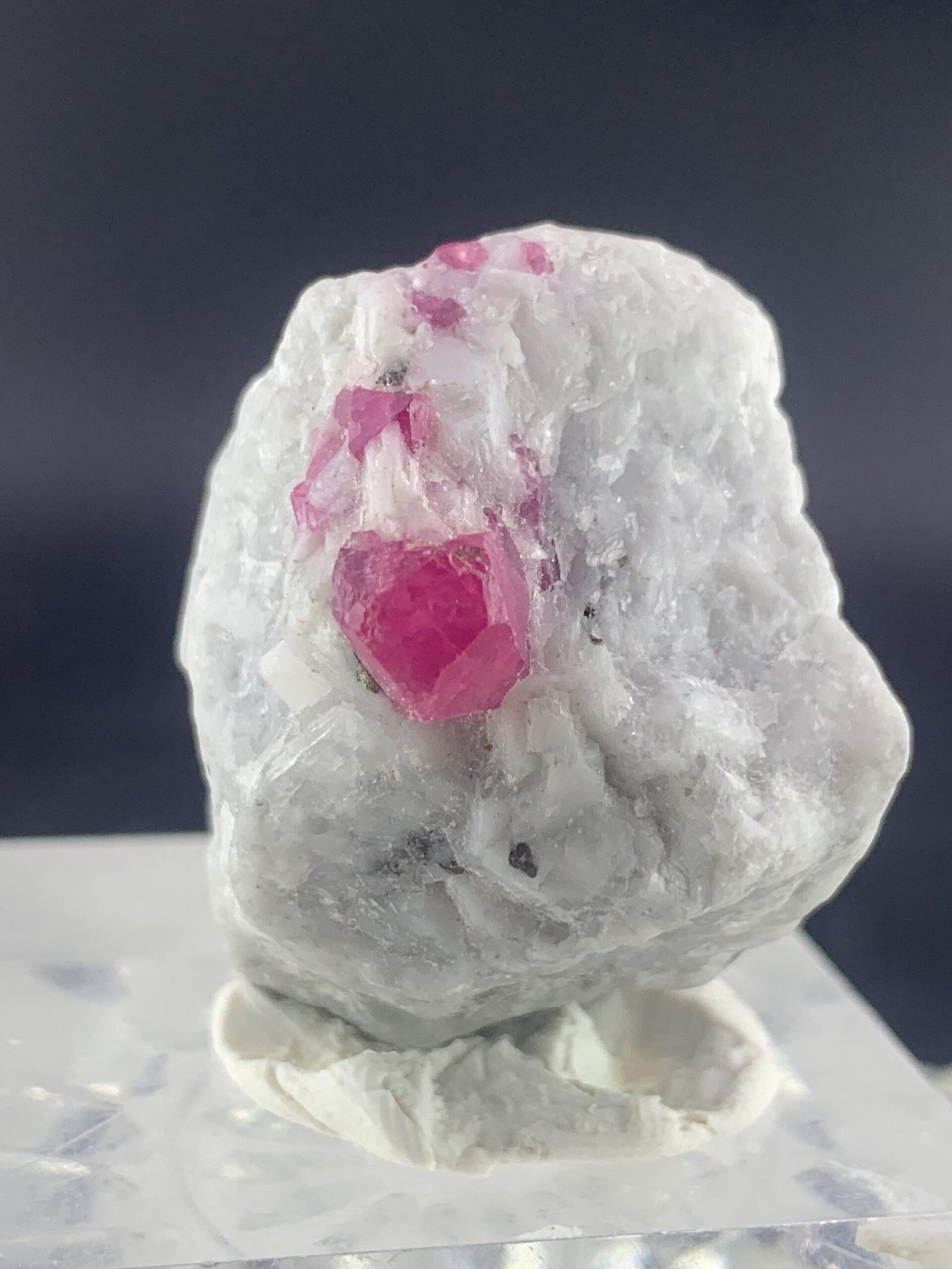 Vivid Pink Ruby Crystals in White Matrix - Image 2