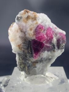 Vivid Pink Ruby Crystals in White Matrix