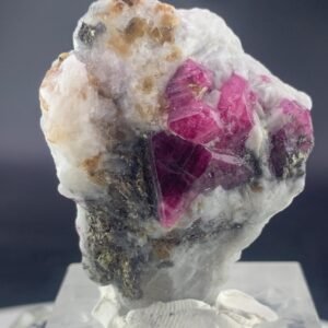 Vivid Pink Ruby Crystals in White Matrix