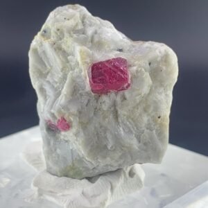 Pink Ruby Crystals in White Matrix