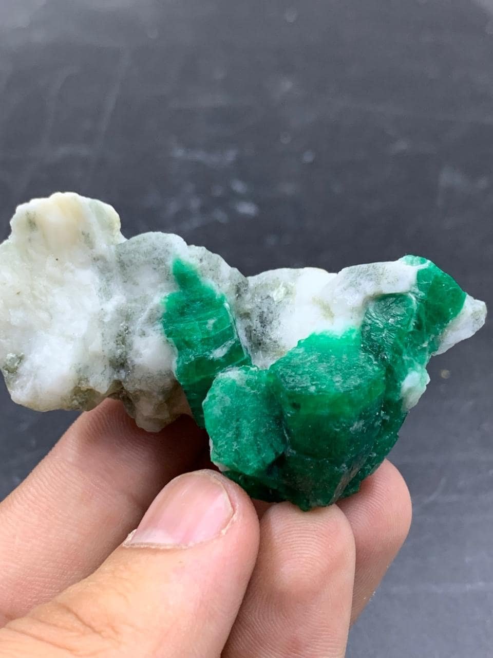 Natural Swat Emerald Crystal on Matrix Specimen 64 Gram | Raw Green Emerald Mineral Cluster |