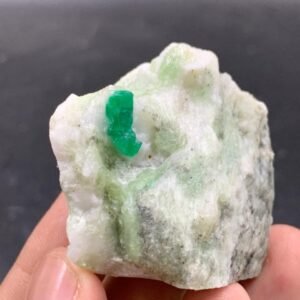 Natural Swat Valley Emerald Crystal on Matrix   86 Gram Raw Green Emerald Specimen