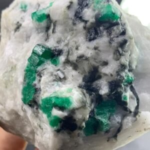 Natural Swat Emerald Crystal Specimen   760g Large Green Beryl Mineral   Collector Gemstone from Swat Valley Pakistan