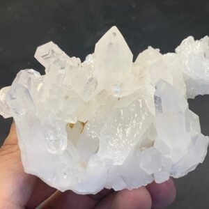 Natural Clear Quartz Crystal Cluster Specimen 215g | Terminated Quartz Points on Matrix | Collector Mineral Display | Healing Crystal Decor