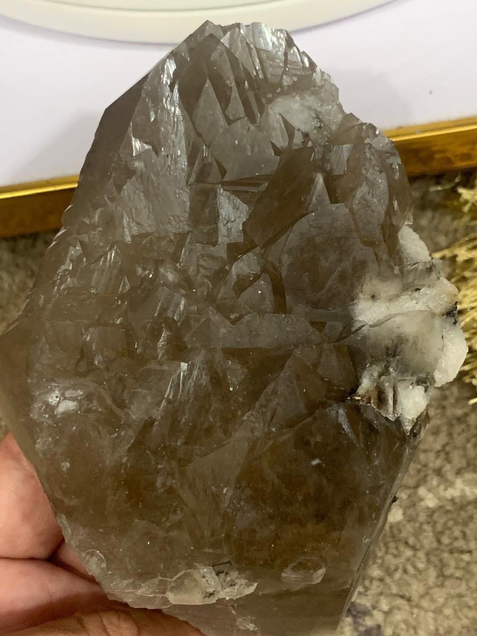 Afghanistan Smoky Window Quartz Cluster 536g | High Luster Natural Crystal Specimen | 126 x 82 x 50 mm - Image 3