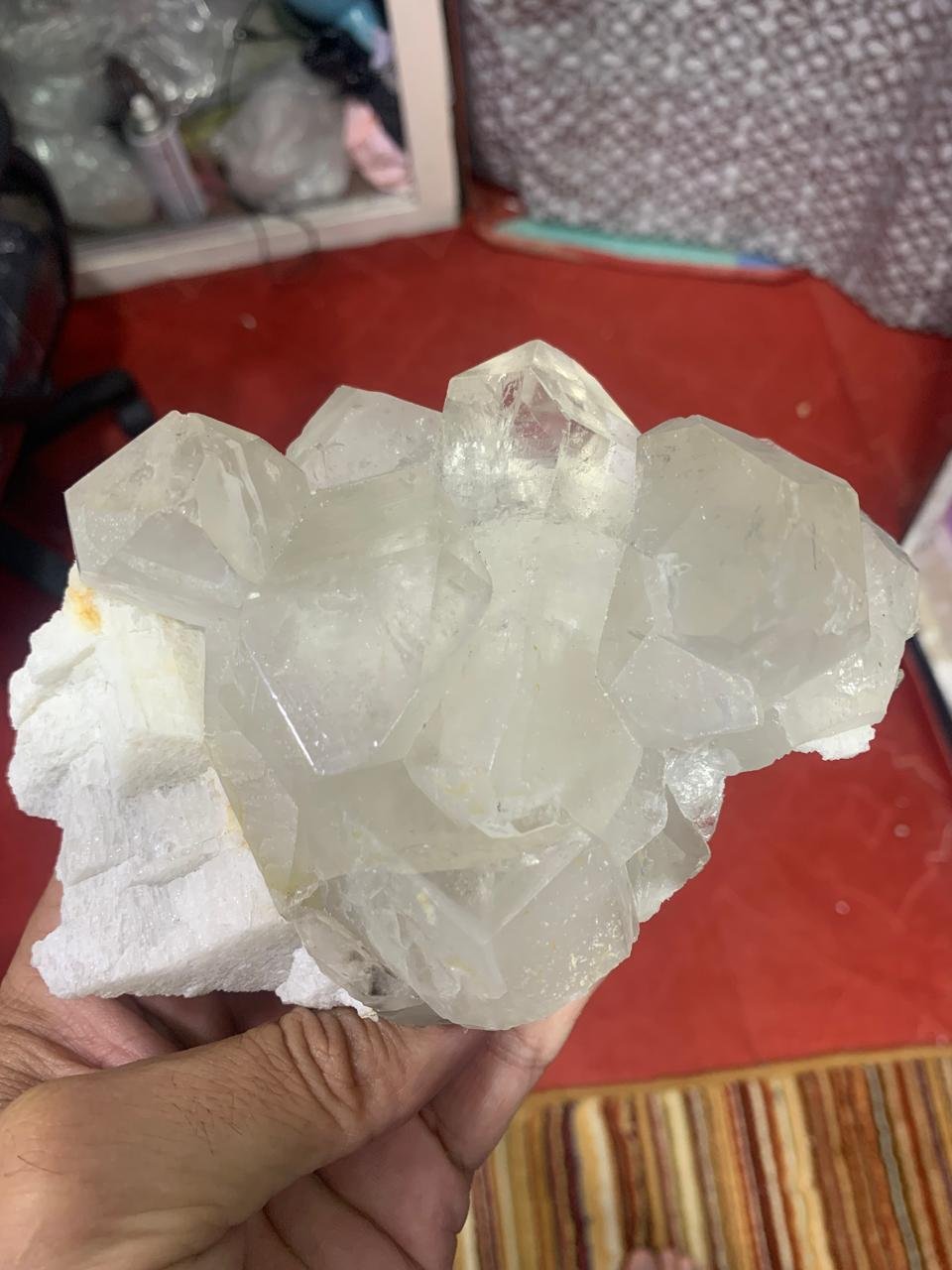 Large Natural Clear Quartz terminated Cluster on mother rock Raw Crystal Specimen - Image 3