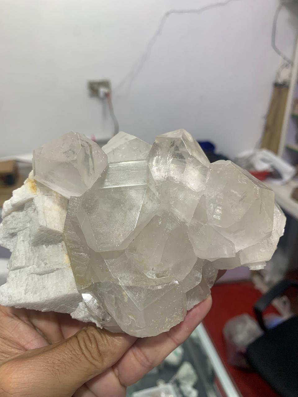 Large Natural Clear Quartz terminated Cluster on mother rock Raw Crystal Specimen - Image 4