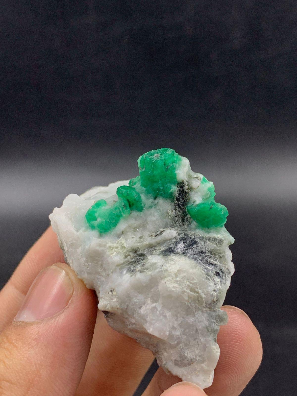 Natural Swat Emerald Specimen on Matrix Raw Green Emerald Crystal from Pakistan Mineral Collector Stone 50g - Image 6