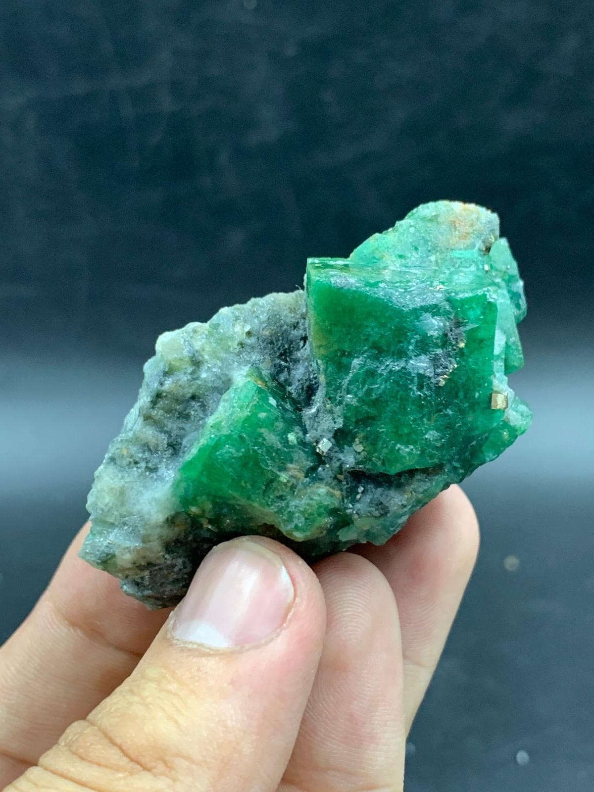 Natural Swat Emerald Specimen 80g | Raw Emerald Crystal on Matrix from Pakistan | Collector Mineral Display Piece - Image 4