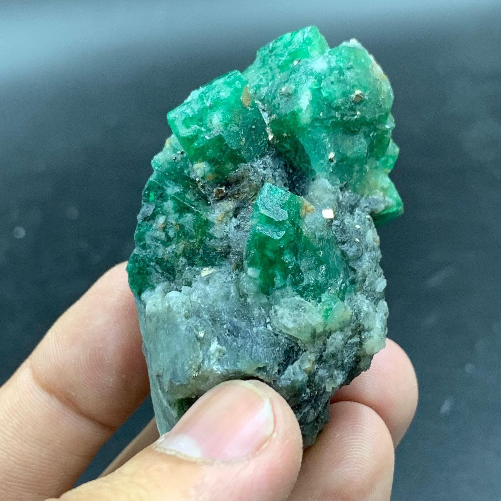 Natural Swat Emerald Specimen 80g | Raw Emerald Crystal on Matrix from Pakistan | Collector Mineral Display Piece - Image 2