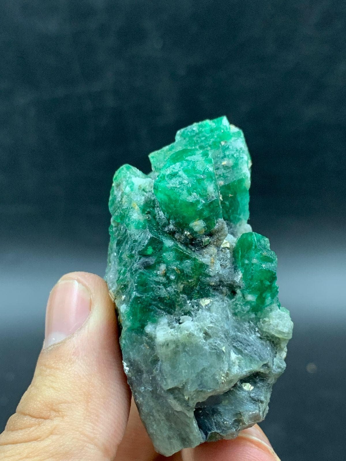 Natural Swat Emerald Specimen 80g | Raw Emerald Crystal on Matrix from Pakistan | Collector Mineral Display Piece - Image 6