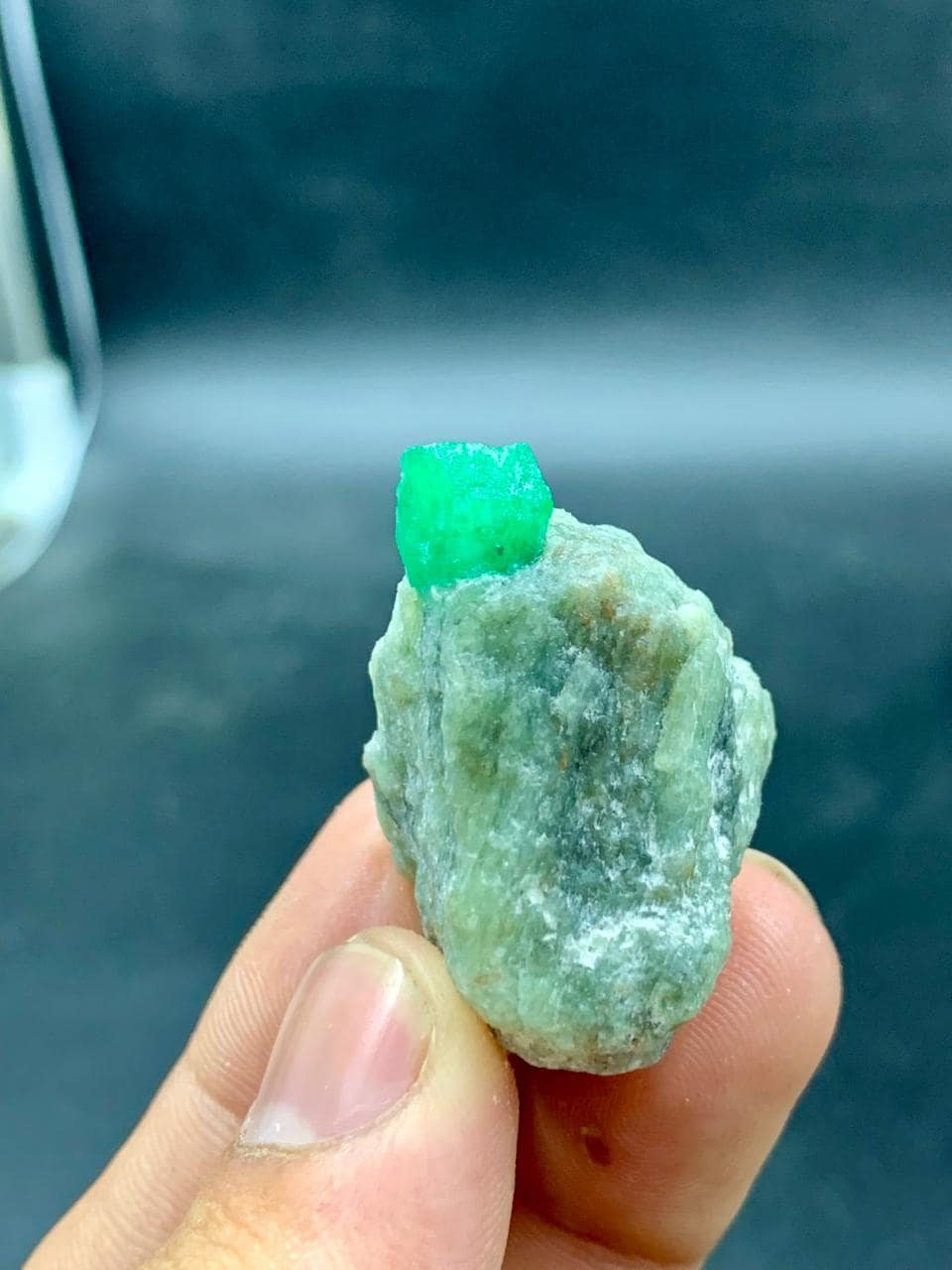 Natural Swat Emerald Specimen 21.55g | Raw Green Emerald Crystal on Matrix | Pakistani Mineral Collector Stone