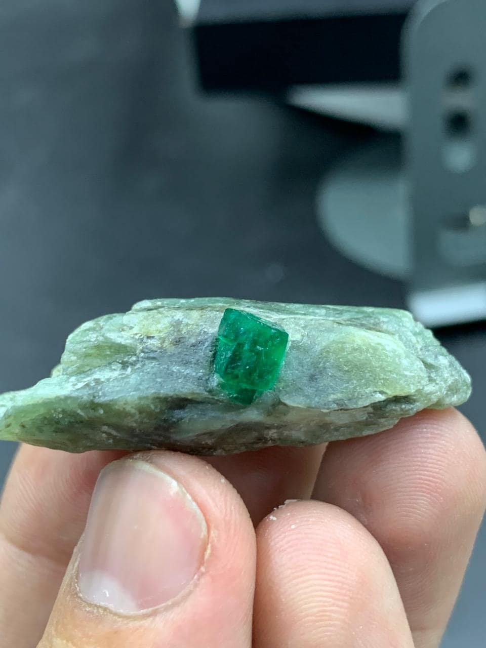 Natural Swat Emerald Specimen 19g Raw Green Emerald Crystal on Matrix from Pakistan Collector Mineral Display Stone - Image 3