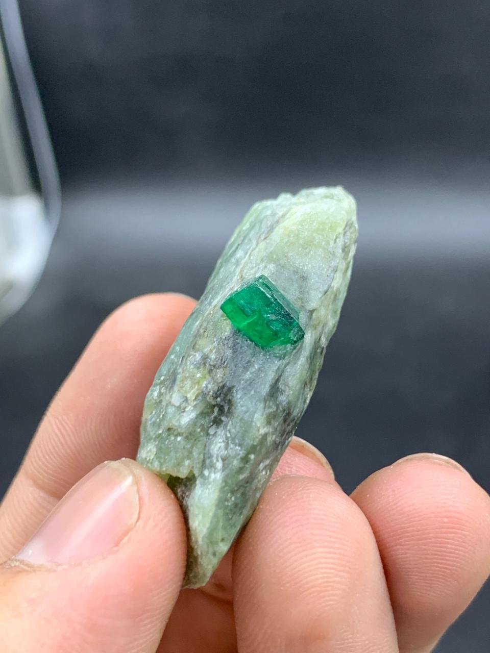 Natural Swat Emerald Specimen 19g Raw Green Emerald Crystal on Matrix from Pakistan Collector Mineral Display Stone - Image 5