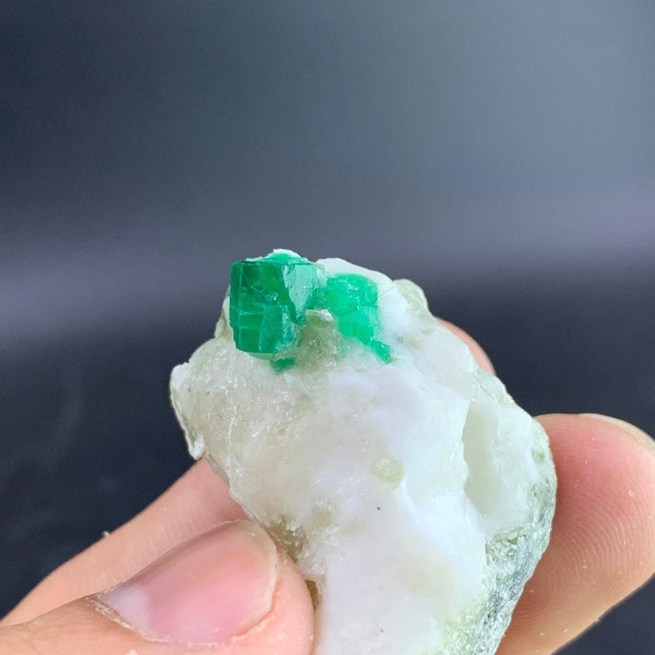 Natural Swat Emerald Crystal on Matrix Specimen 22.80 Grams | Raw Green Emerald from Pakistan |