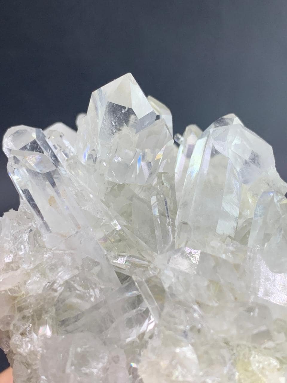 Natural Clear Quartz Crystal Cluster 306g | Rainbow Quartz Specimen | Raw Rock Crystal Point Cluster