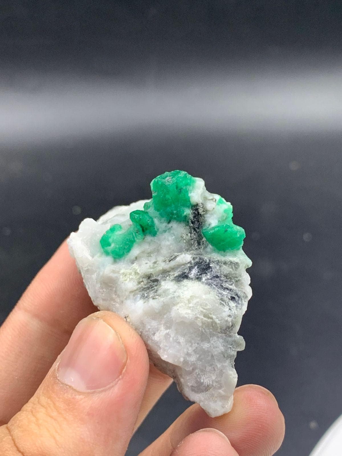 Natural Swat Emerald Specimen on Matrix Raw Green Emerald Crystal from Pakistan Mineral Collector Stone 50g - Image 2