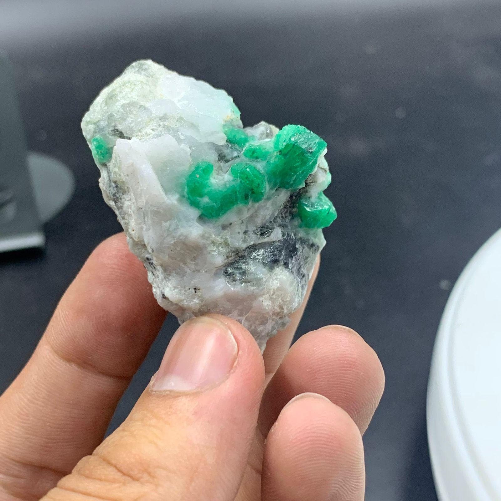 Natural Swat Emerald Specimen on Matrix Raw Green Emerald Crystal from Pakistan Mineral Collector Stone 50g - Image 3