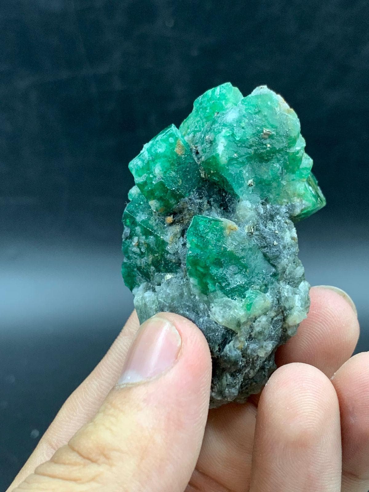 Natural Swat Emerald Specimen 80g | Raw Emerald Crystal on Matrix from Pakistan | Collector Mineral Display Piece - Image 5