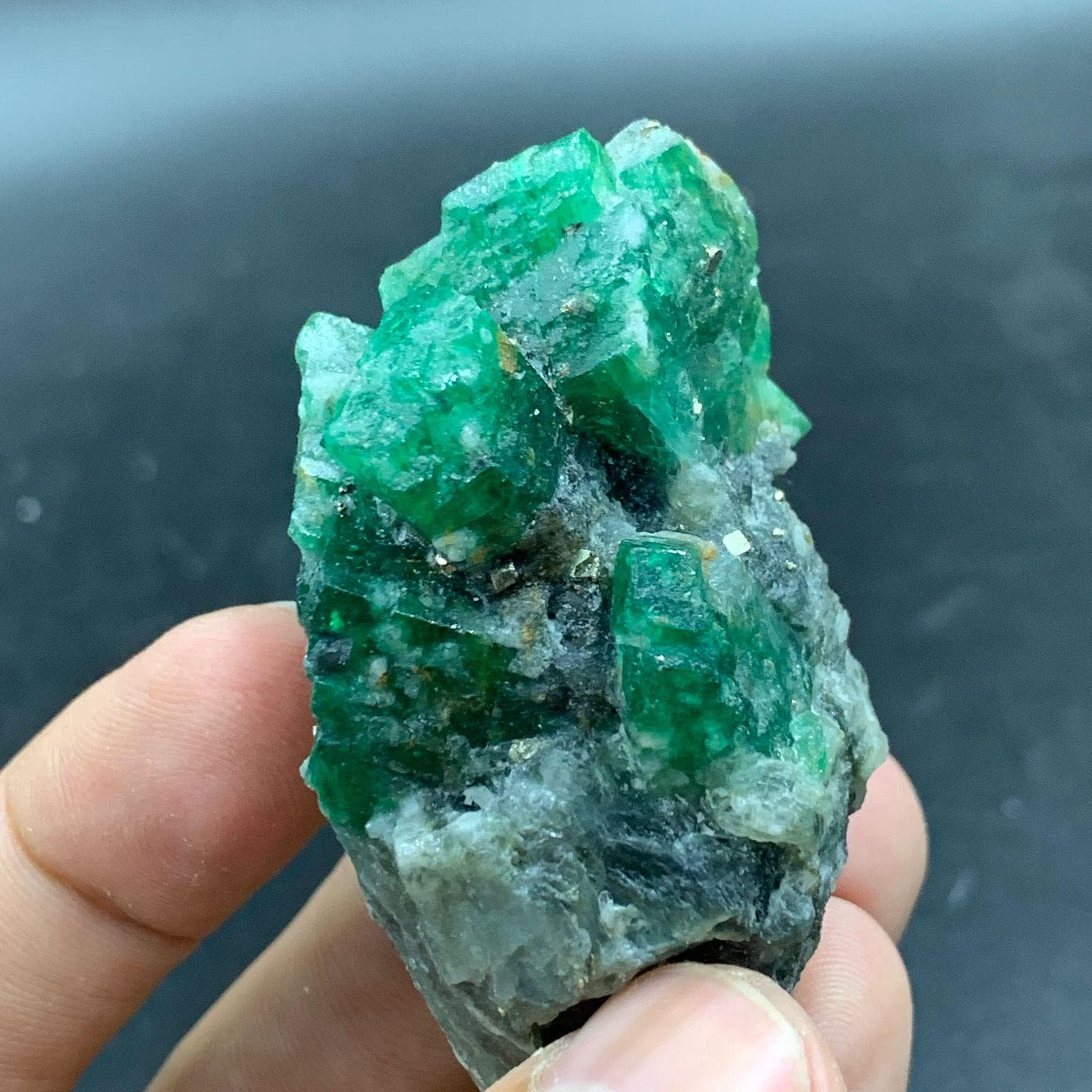 Natural Swat Emerald Specimen 80g | Raw Emerald Crystal on Matrix from Pakistan | Collector Mineral Display Piece - Image 3