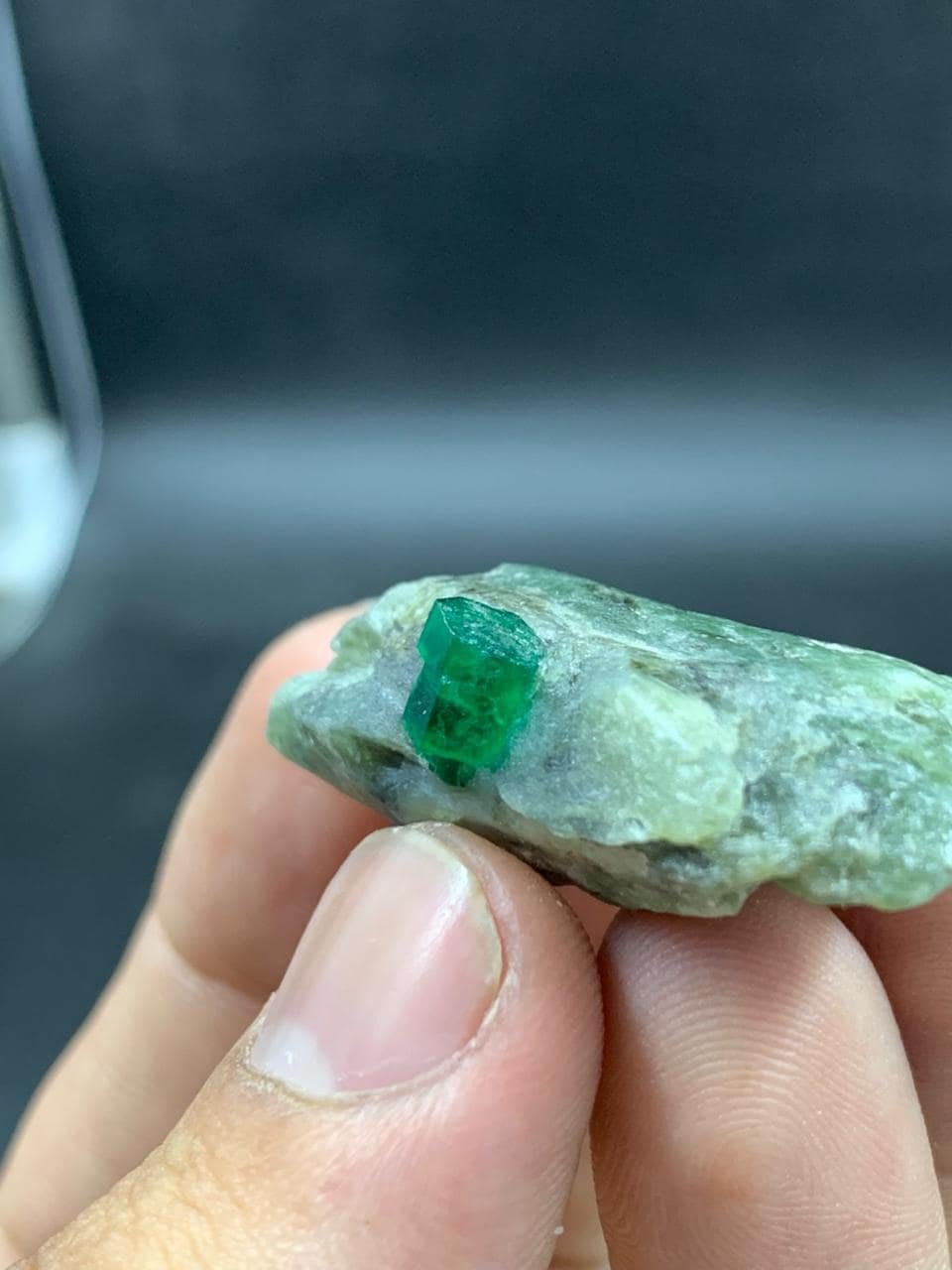 Natural Swat Emerald Specimen 19g Raw Green Emerald Crystal on Matrix from Pakistan Collector Mineral Display Stone - Image 6