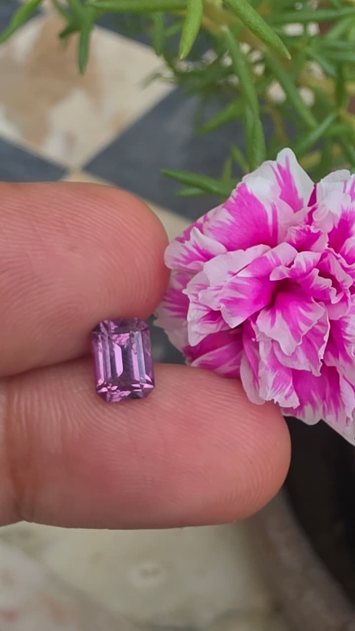 Vivid Purple Emerald-Cut Spinel (1.65 ct)