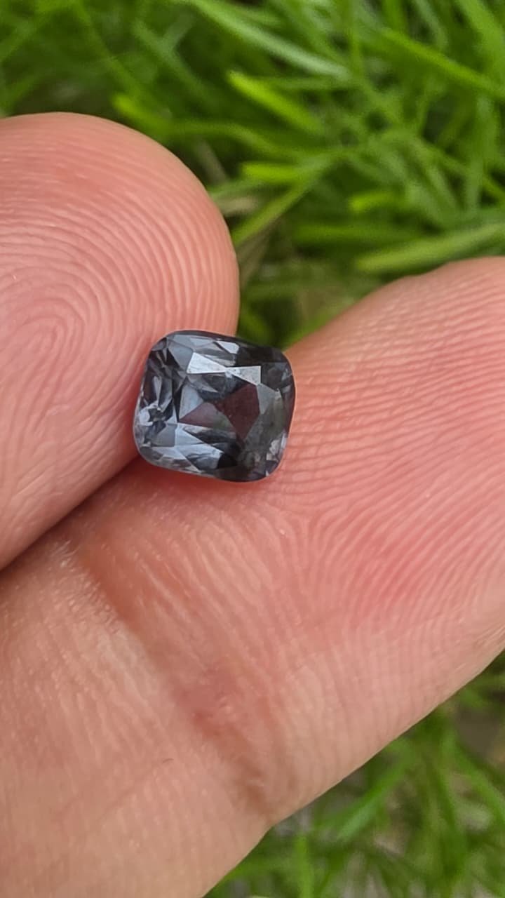 Grey Cushion Cut Spinel (1.50 ct)
