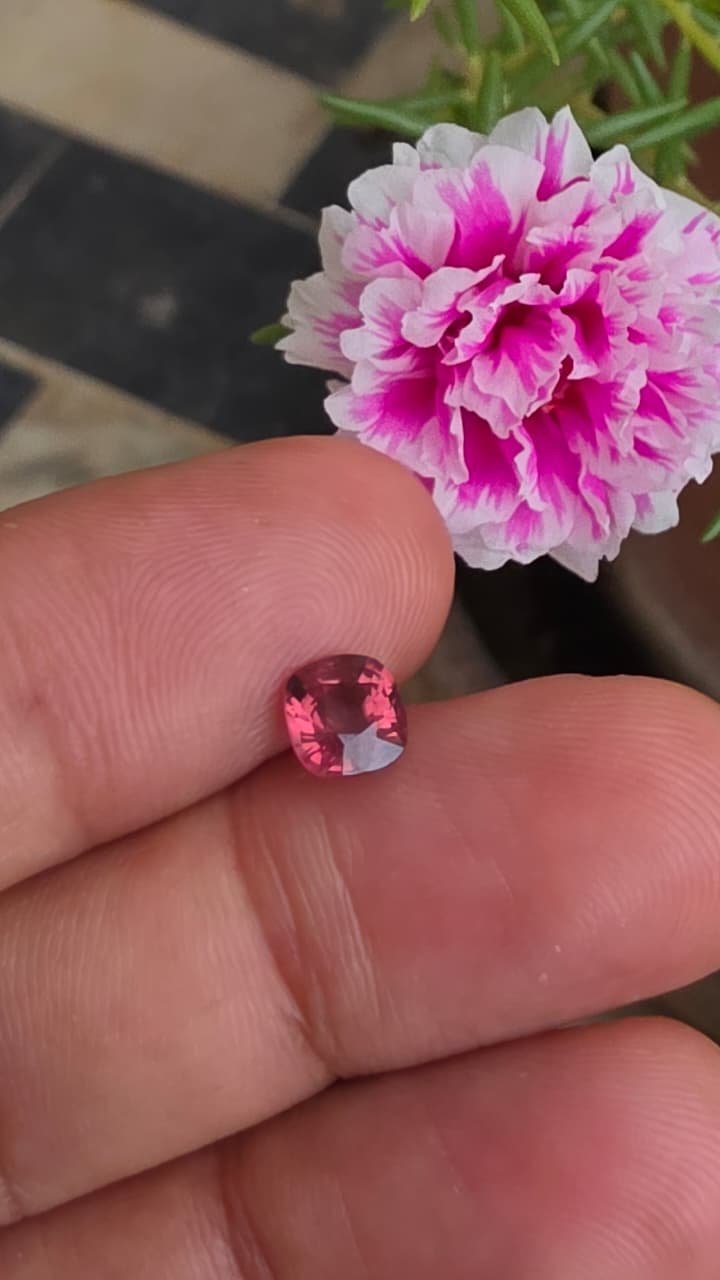 Natural Vivid Pink Cushion Cut Spinel (1.25 ct)
