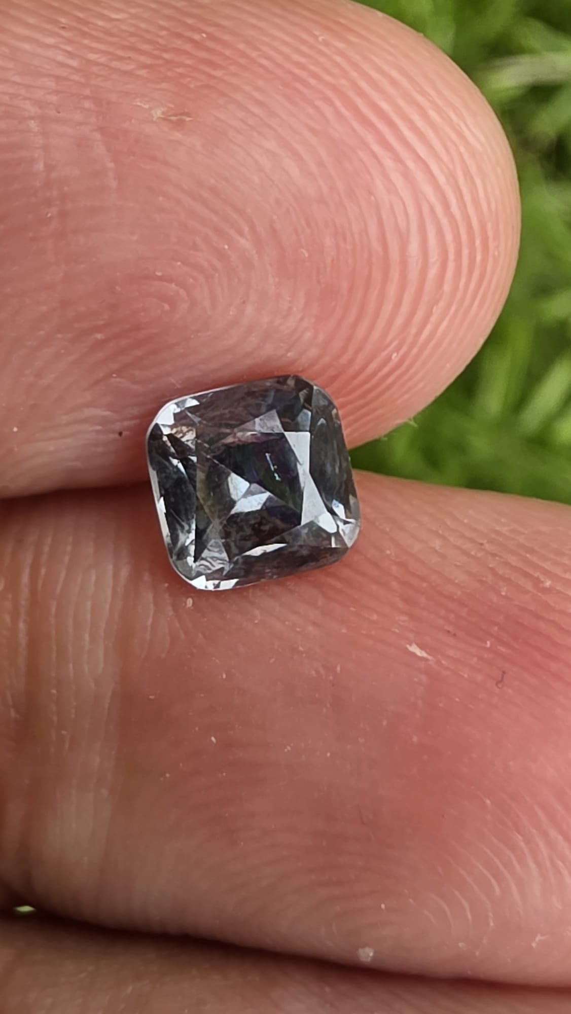 Metallic Grey Spinel-Cushion Cut Natural Gemstone (1.55 ct)